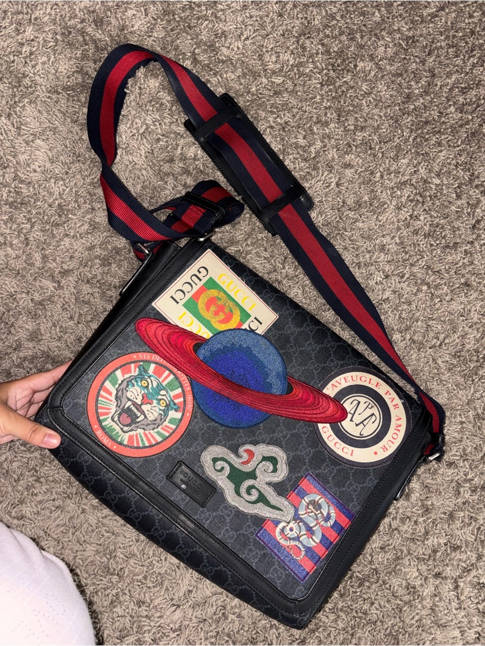Gucci Night Courrier GG Supreme Flap Messenger bag